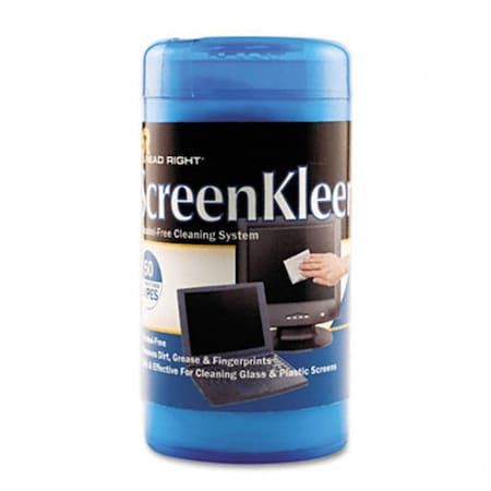 Read Right ScreenKleen Monitor Screen Wet Wipes Cloth 5-1/4 x 5-3/4 50/Tub RE32723